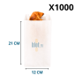 (X1000) - Sacs croissants kraft blanchi - (12 + 5 x 21 CM)