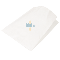 (X1000) - Sacs croissants kraft blanchi - (14 + 7 x 21 CM) - Sac en vue perspective oblique