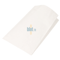 Sac croissant kraft blanchi 14 x 25 cm présenté à plat