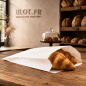 (X1000) - Sacs croissants kraft blanchi - (14 + 7 x 25 CM)