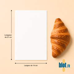 (X1000) - Sacs croissants kraft blanchi - (14 + 7 x 21 CM)