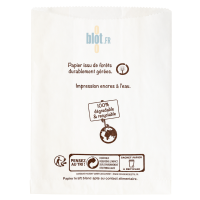 Dos du sac Mes Gourmandises avec mentions recyclage et contact alimentaire