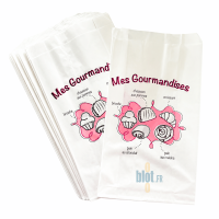 Lot de sacs croissants Mes Gourmandises pour boulangerie pâtisserie