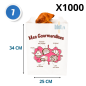 1000 sacs croissants kraft blanchi imprimé Mes Gourmandises 25 + 9 x 34 cm pour boulangerie