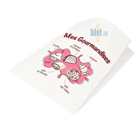 Sac croissant kraft blanchi imprimé Mes Gourmandises pour emballage de viennoiseries