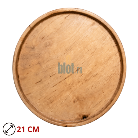 Plateau rond pour seau à champagne De La Roca en bois de bouleau naturel, diamètre 21 cm