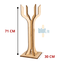 Support naturel pour seau à champagne De La Roca en bouleau, hauteur 71 cm et largeur 30 cm