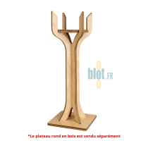 Support pour seau à champagne De La Roca en bouleau naturel avec plateau rond vendu séparément