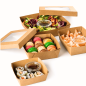 (X250) - Boîte à salade en carton kraft avec fenêtre - 980 ML - (14 x 14 CM | H 5 CM) (X250) - Boîte à salade en carton kraft avec fenêtre - 980 ML - (14 x 14 CM | H 5 CM)