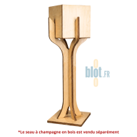 Support bouteille naturel De La Roca présenté avec un seau à champagne en bois vendu séparément