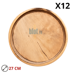 Plateau Rond - Bois de Bouleau Naturel - De La Roca - (Ø 27 CM) avec dimension