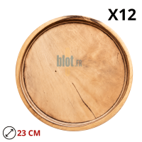 Planche ronde De La Roca en bois de bouleau naturel avec diamètre de 23 cm