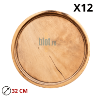 Plateau Rond - Bois de Bouleau Naturel - De La Roca - (Ø 32 CM) - par 12 unité et en diamètre 32 cm
