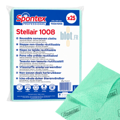 Lavettes non tissées vertes Spontex Professional Stellair 1008, sachet de 25