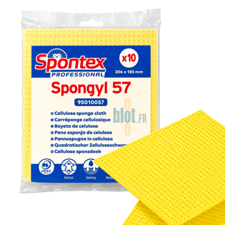 Sachet de 10 toiles-éponges Spongyl 57 jaunes Spontex Professional