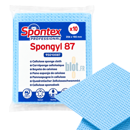 Sachet de 10 toiles-éponges Spongyl 87 bleues Spontex Professional