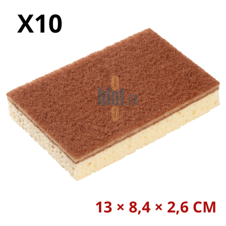 Éponge grattante Sponrex 100 sans colorant en lot de 10, format 130 × 84 × 26 mm