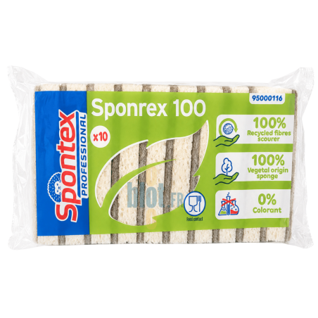 (X10) - Éponge grattante 100% Végétale Marron Sponrex 100