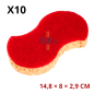 Éponge grattante ergonomique Sponrex 92 en lot de 10, format 148 × 80 × 29 mm