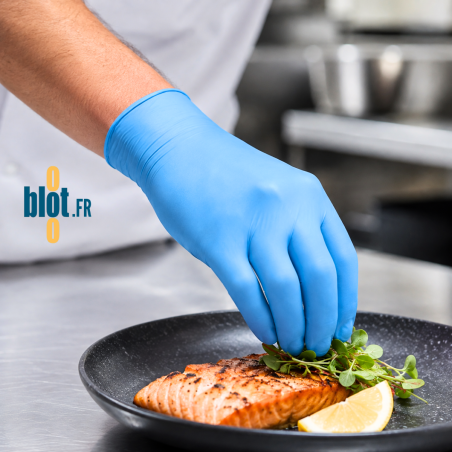 Gants Nitrile Bleu Non Poudrés - Taille L