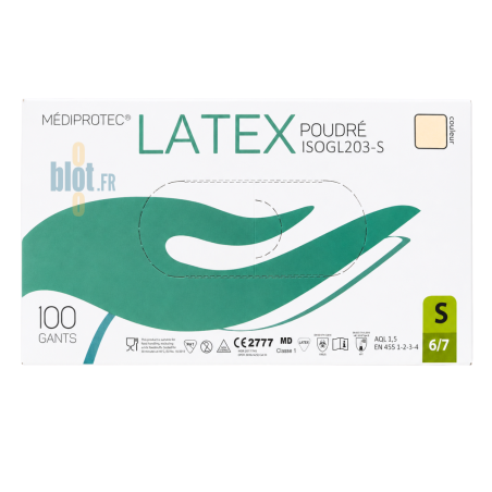 (X100) - Gants Latex Poudrés - Taille S
