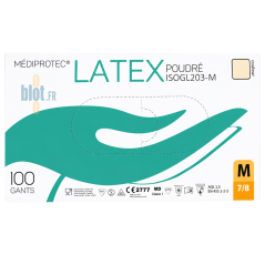 (X100) - Gants Latex Poudrés - Taille M