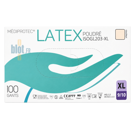 (X100) - Gants Latex Poudrés - Taille XL
