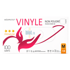 (X100) - Gants Vinyle Non Poudrés - Taille M