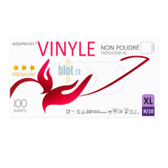 (X100) - Gants Vinyle Non Poudrés - Taille XL