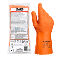 Gant latex orange Mapa Harpon 321 taille 9 avec emballage professionnel