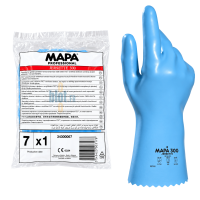 Gant latex bleu Mapa Jersette 300 taille 7 avec emballage professionnel