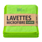 Lot de 5 lavettes microfibres professionnelles vertes TAMPEL 38 x 38 cm