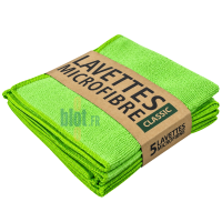 Lot de 5 lavettes microfibres vertes professionnelles avec bandeau TAMPEL