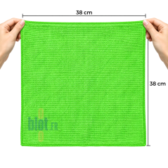 (Lot x5) - Lavette microfibre professionnelle Verte - (38x38)