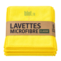 Lot de 5 lavettes microfibres professionnelles jaunes TAMPEL 38 x 38 cm