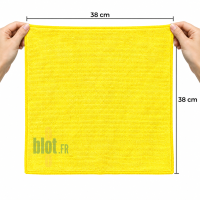 Lavette microfibre professionnelle jaune au format 38 x 38 cm