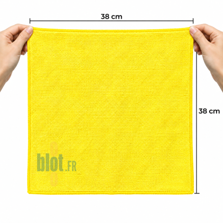 (Lot x5) - Lavette microfibre professionnelle Jaune - (38x38)