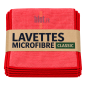 Lot de 5 lavettes microfibres professionnelles rouges TAMPEL 38 x 38 cm