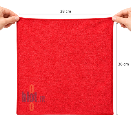 (Lot x5) - Lavette microfibre professionnelle Rouge - (38x38)