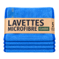 Lot de 5 lavettes microfibres professionnelles bleues TAMPEL 38 x 38 cm