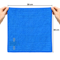 Lavette microfibre professionnelle bleue au format 38 x 38 cm