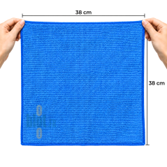 (Lot x5) - Lavette microfibre professionnelle Bleue - (38x38)