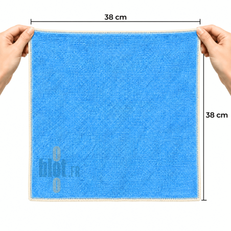 (Lot x5) - Lavette microfibre prémium Bleue - (38x38)