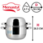 Marmite à moules inox MENASTYL 18 cm de diamètre et 2,7 L avec couvercle