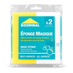 Lot de 2 éponges magiques Rozenbal en mélamine pour nettoyer les traces tenaces avec de l’eau
