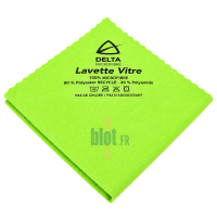 Lavette vitre Delta en microfibre 40 x 40 cm composée de polyester recyclé et polyamide