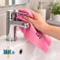 (X5) - Lavette microfibre bactériostatique rose - (40x40 CM) – DOTTY