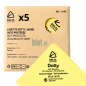 Lot de 5 lavettes microfibres bactériostatiques jaunes DOTTY 40 x 40 cm référence 0143