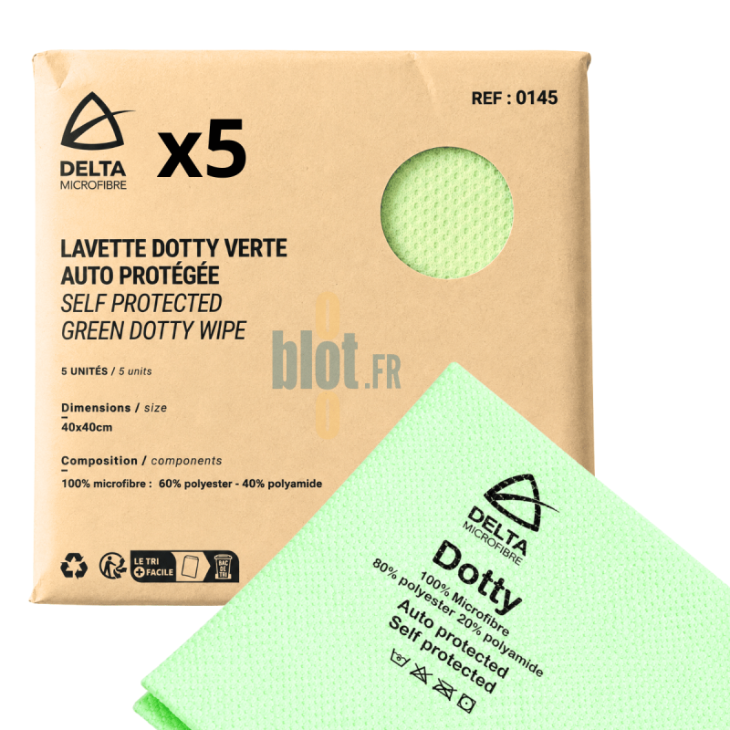 (X5) - Lavette microfibre bactériostatique verte - (40x40 CM) – DOTTY