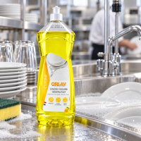 Liquide vaisselle désinfectant ORLAV en cuisine professionnelle
